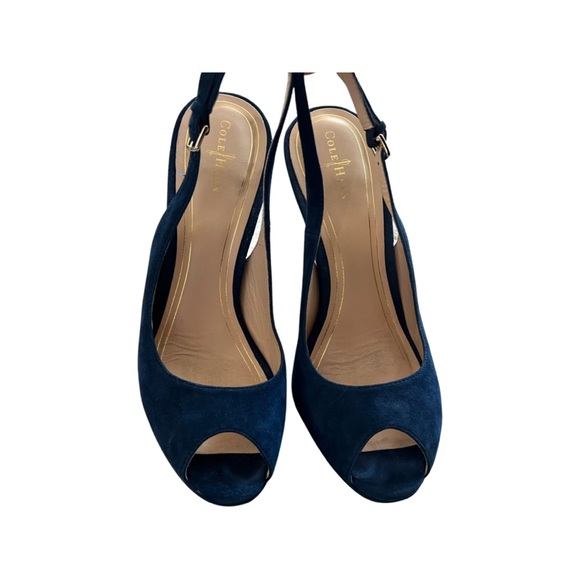COLE HAAN SLINGS BLUE SUEDE 9.5 - Picture 2 of 8